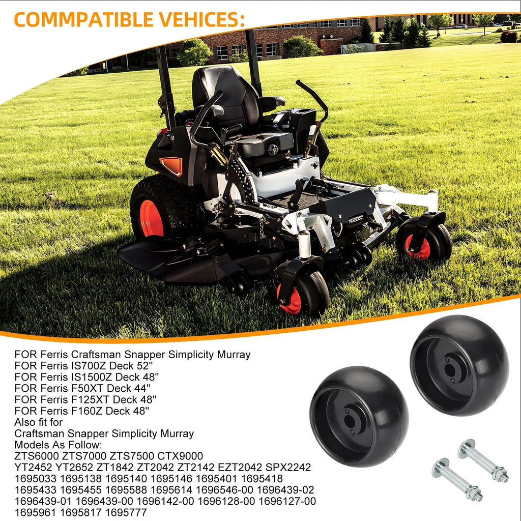 2 x Deck Wheels Kit for Ferris Simplicity Snapper Pro