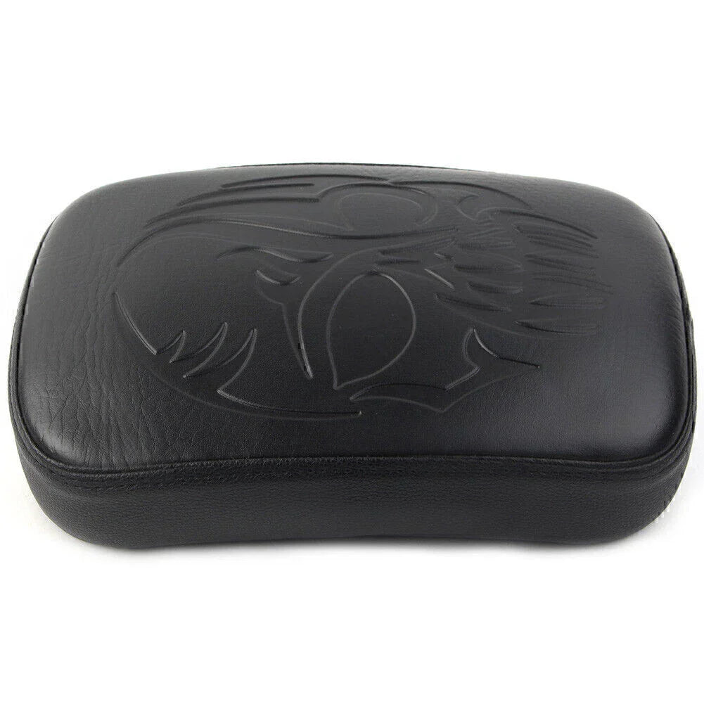 Black Rear Passenger Pillion Pad Seat with 8 Suction Cups for Harley Bobber