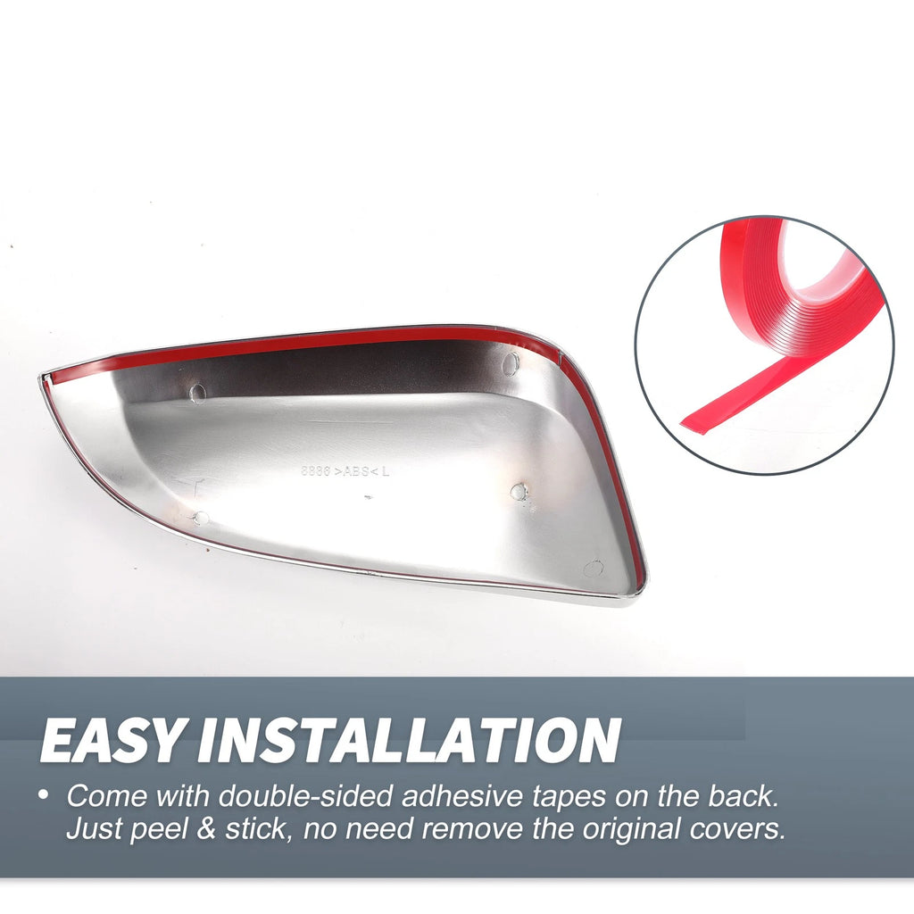Pair Rearview Mirror Cover Overlay Chrome for Toyota Hilux (2015–2022)