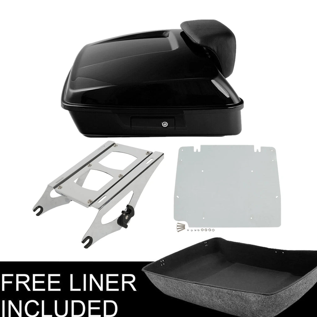 Chopped Trunk Backrest Pad Mount Rack for Harley Street Road Glide (2014–2023)