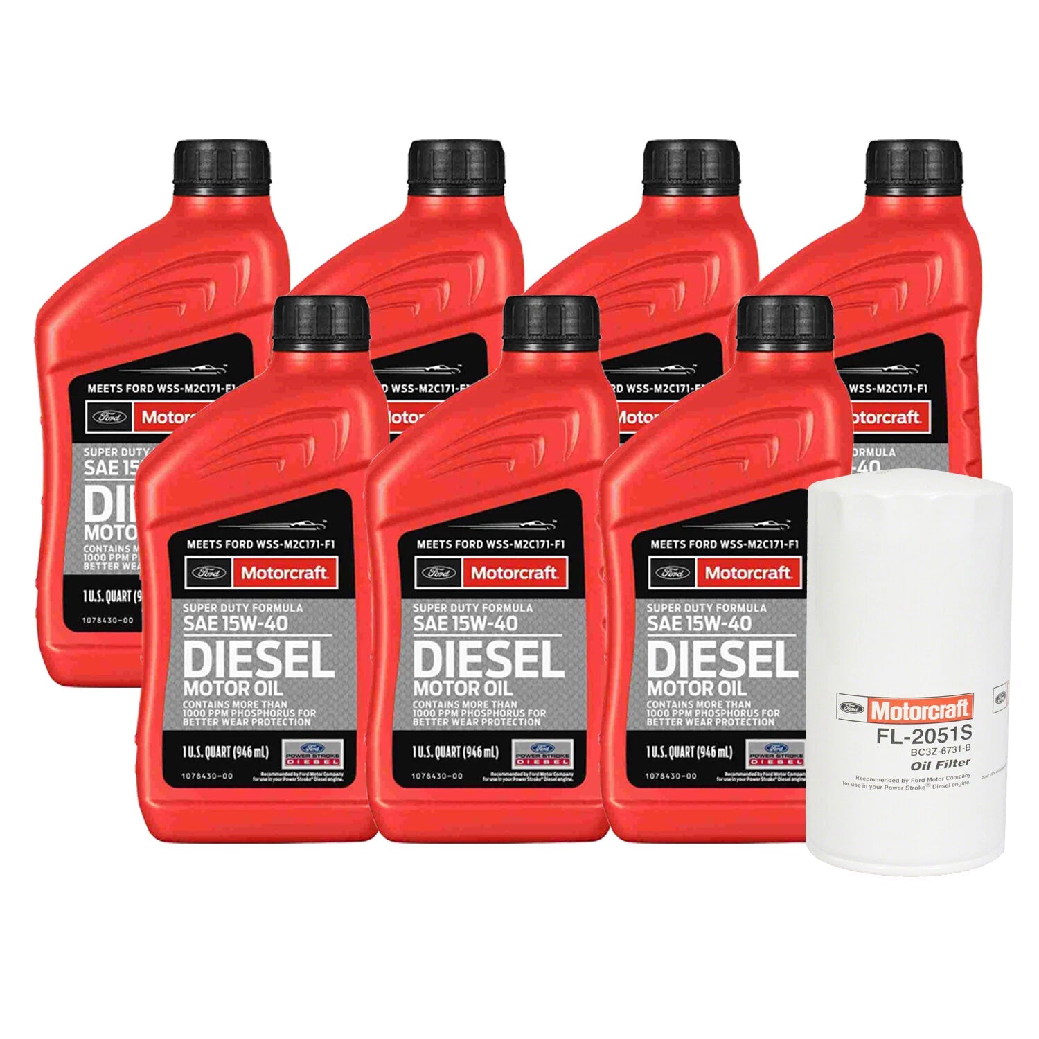Motorcraft Engine Oil Change Kit SAE 15W-40 for Ford F-250 F-350 SD (2011–2023)