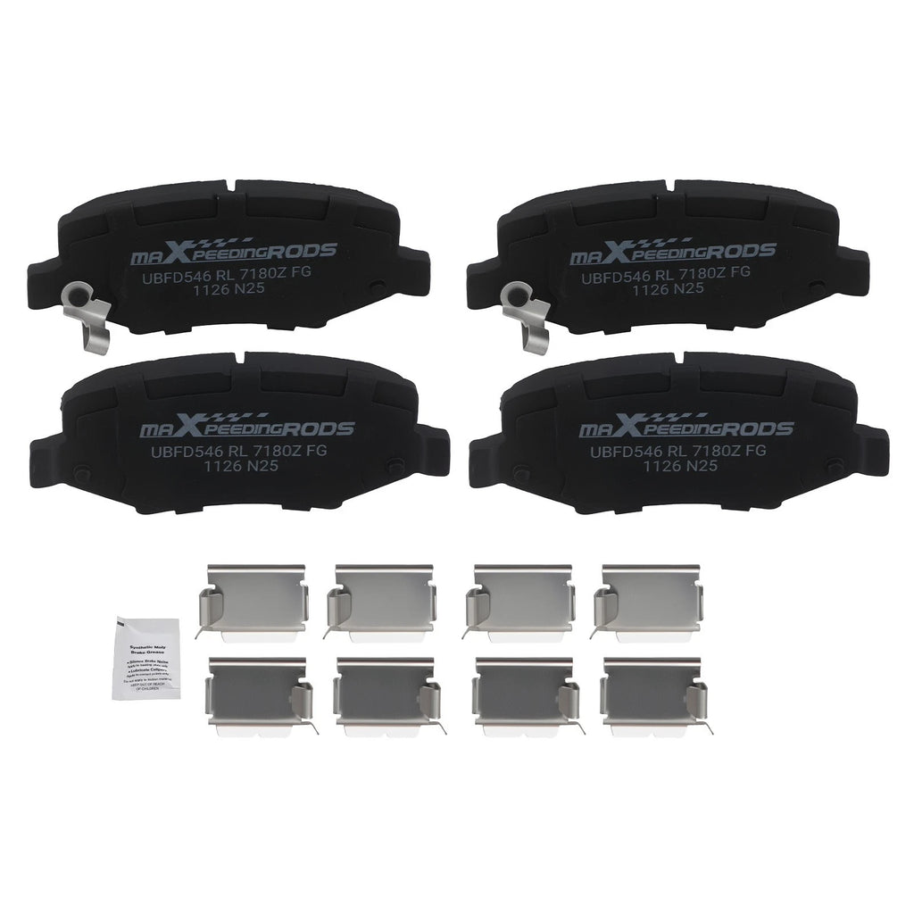 Set of 4 Rear Ceramic Brake Pads for Jeep Wrangler (2007–2018)