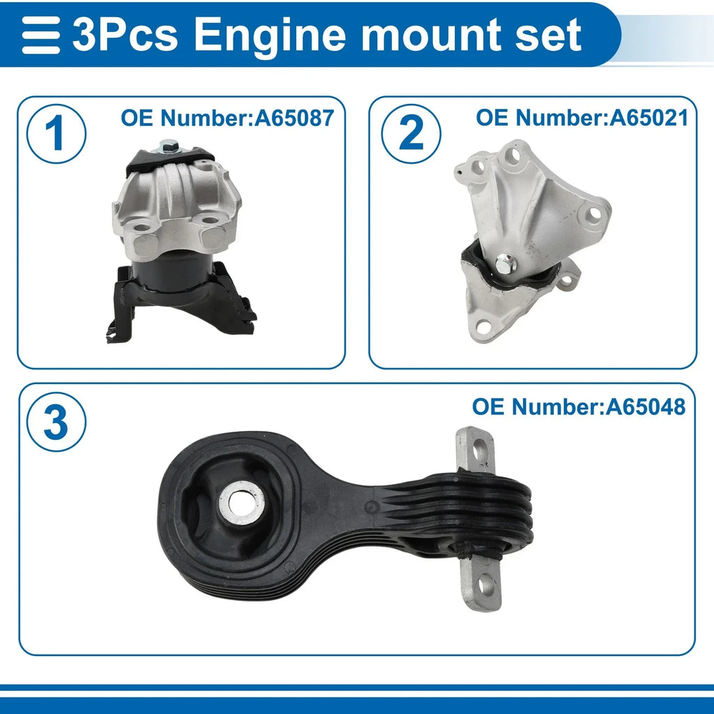 3 x Engine Motor Mounts for Honda Civic (2012-2015)
