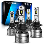 Set of 4 NOVSIGHT 9005 + 9006 LED Headlight Bulbs 6500K High Low Beam