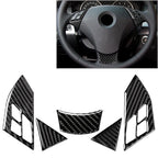 5X Steering Wheel Cover Trim Carbon Fiber Look for BMW 5 Series E60 E61 (2003–2010)