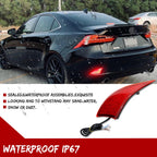 2X Red Lens LED Bumper Reflector Signal Brake Light for Lexus IS250 IS350 (2014–2023)