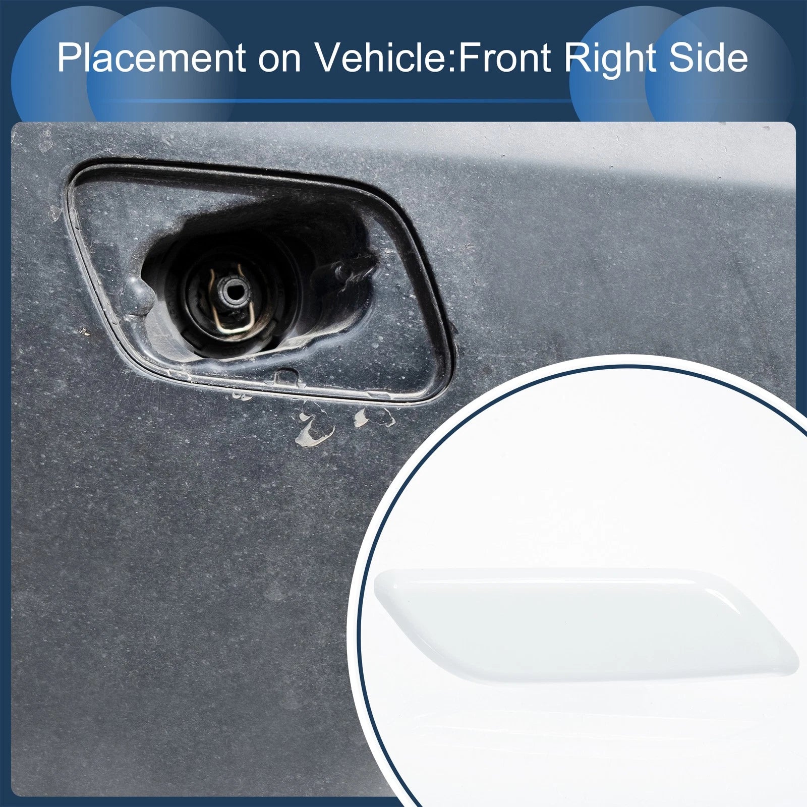 Front Right Washer Nozzle Cover Cap for Honda Accord VIII (2011–2013) White