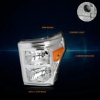 Chrome Housing Amber Corner Headlight for Ford Super Duty (2011–2016)