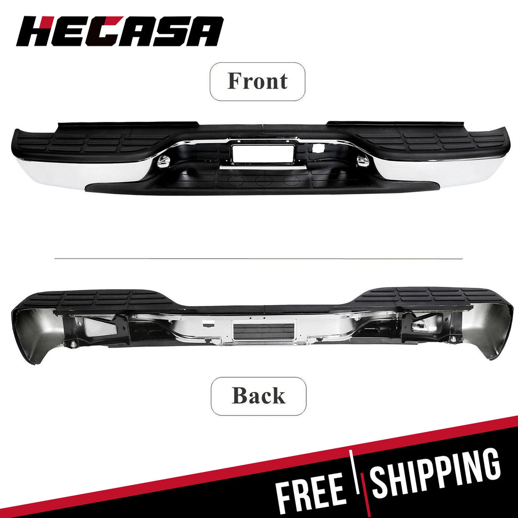 Chrome Rear Bumper for Chevy Silverado GMC Sierra 1500 2500 (1999–2007)