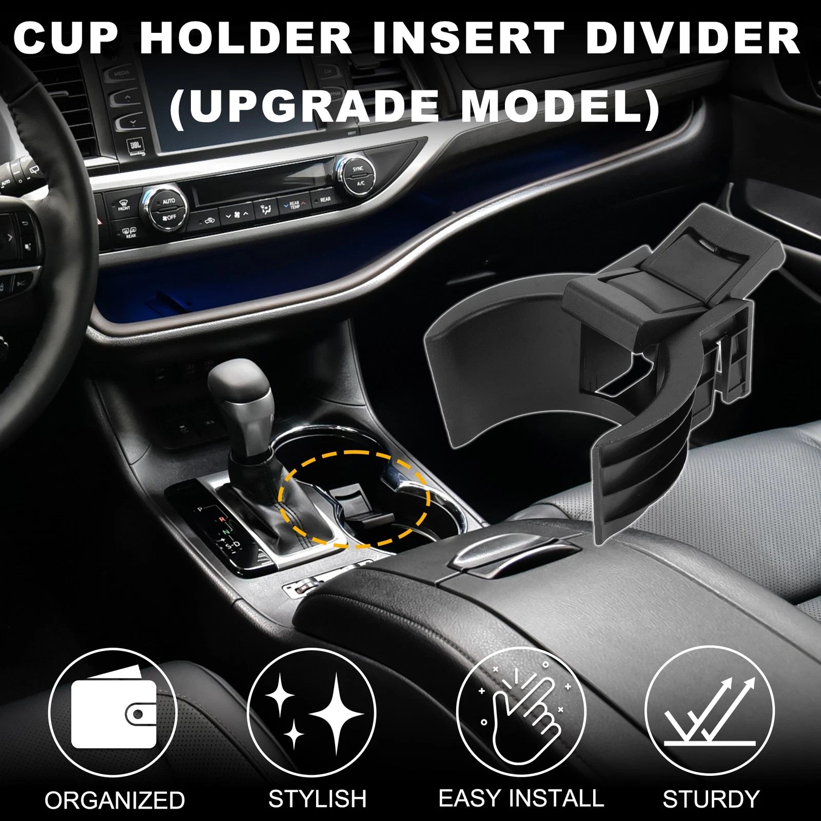 Cup Holder for Toyota Highlander (2014–2019) No. 556180E200C0 Black