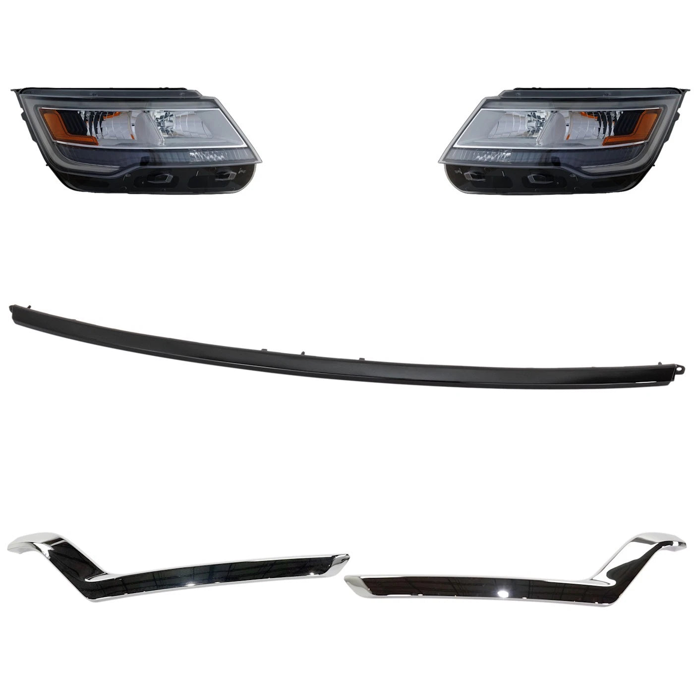 Headlight Kit for Ford Explorer (2018). LED Lens and Housing with Trim.