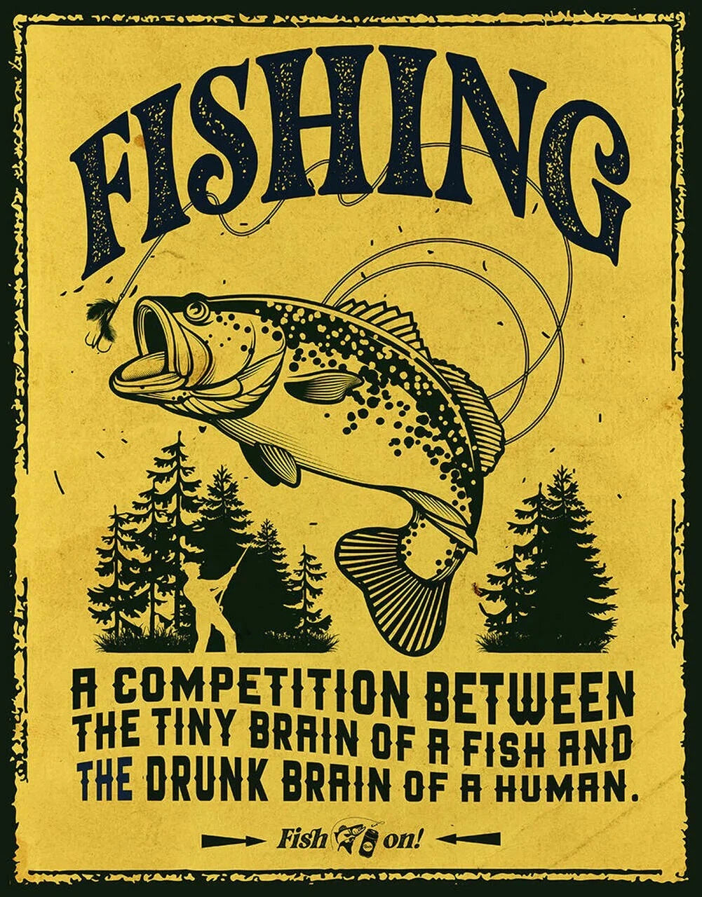 Metal Tin Sign for Fishing Enthusiasts (12.5" x 16") - Part #2656