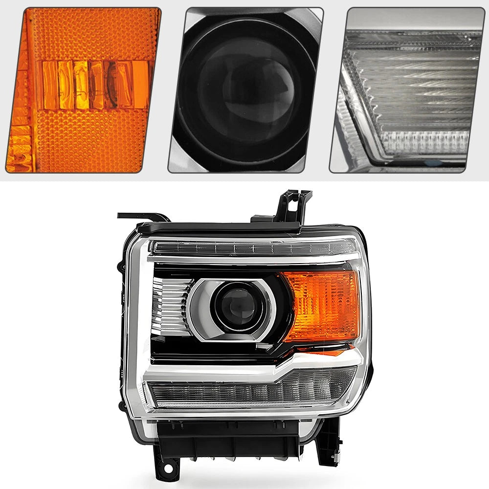 Halogen Projector Headlight with LED DRL for GMC Sierra 2500 (2015–2019)