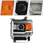 Halogen Projector Headlight with LED DRL for GMC Sierra 2500 (2015–2019)