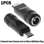 DC Connector Adapter 34mm/1.34" 5.5mm x 2.1mm for Automotive