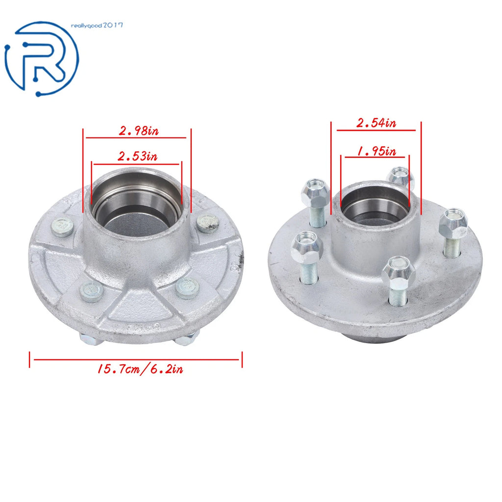Set of 2 Galvanized Hubs for Boat Trailer (3500lb Axle)