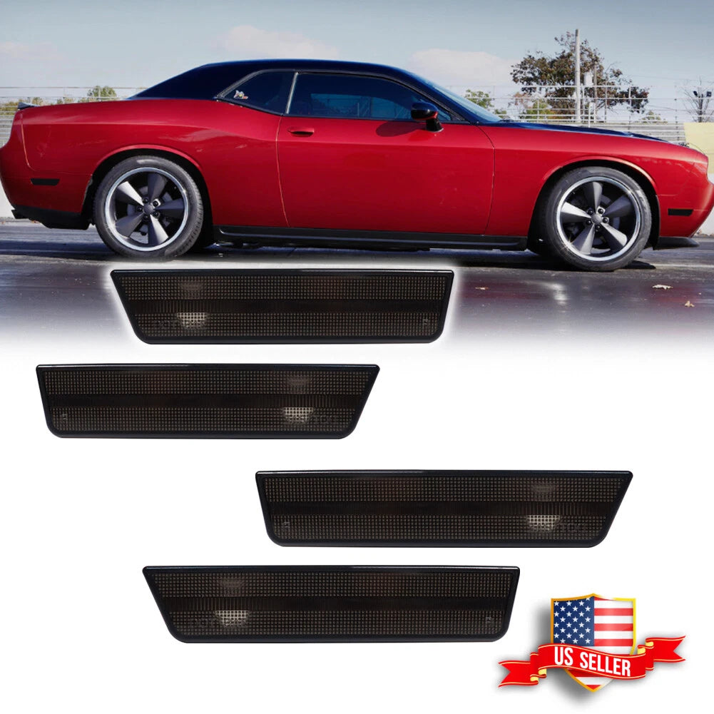 Smoked Bumper Side Marker Light Covers for Dodge Challenger (2008–2014)