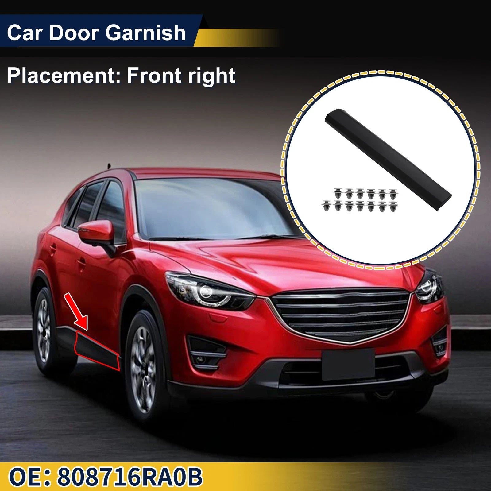 Door Side Lower Trim Front Right No. 808716RA0B for Nissan Rogue (2021–2025)