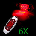 Set of 6 Red Surface Mount LED Marker Running Lights with Chrome Base for Make Model 