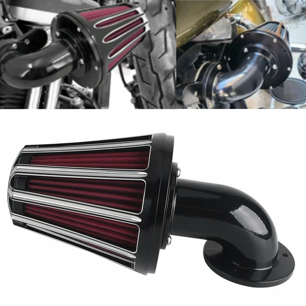 Black Air Filter Cleaner Intake Kit for Harley Sportster XL (2007-2012)