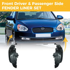 Front Fender Liner Set for Hyundai Accent (2006–2011) Left & Right