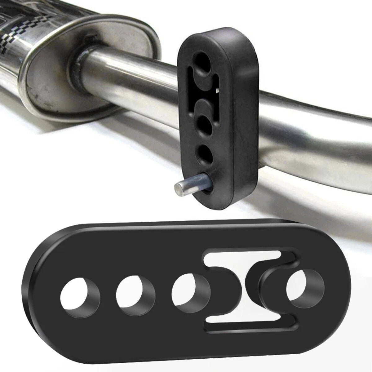 Set of 2 Rubber Exhaust Tail Pipe Mount Brackets Universal