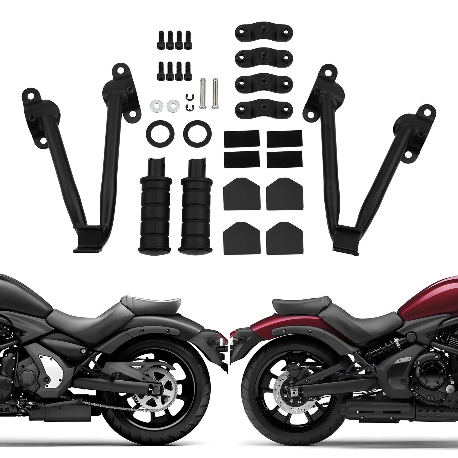 Rear Passenger Footpegs Mounts Kit for Kawasaki Vulcan S VN650 (2015–2024)