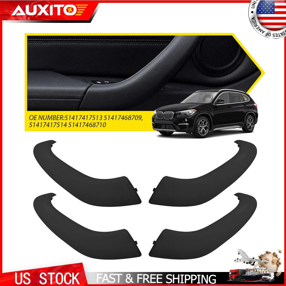 4X Inner Door Handle Pull Outer Cover Black for BMW X1 X2 F48 F49 F39 (2016–2020)