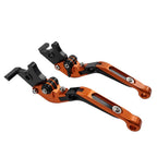 CNC Orange Extendable Brake Clutch Levers for Kawasaki Ninja 125 250 (2018-2023)