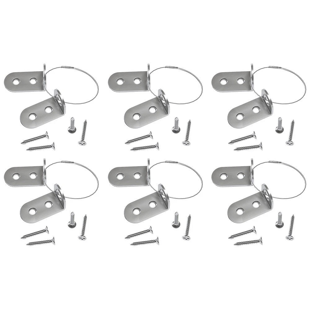 Set of 6 Anti-Tipping Devices with Steel Cable for Furniture Safety