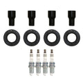 Set of 4 NGK Ruthenium HX Spark Plugs & Coil Boots for Scion tC xB Toyota RAV4