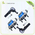Set of 4 Outer Tie Rods + Wheel Hub Bearing Assembly for Buick LS Sabre (2001–2005)
