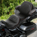 Black+Red Driver/Passenger Seat Backrest for Harley Touring (2014-2023)