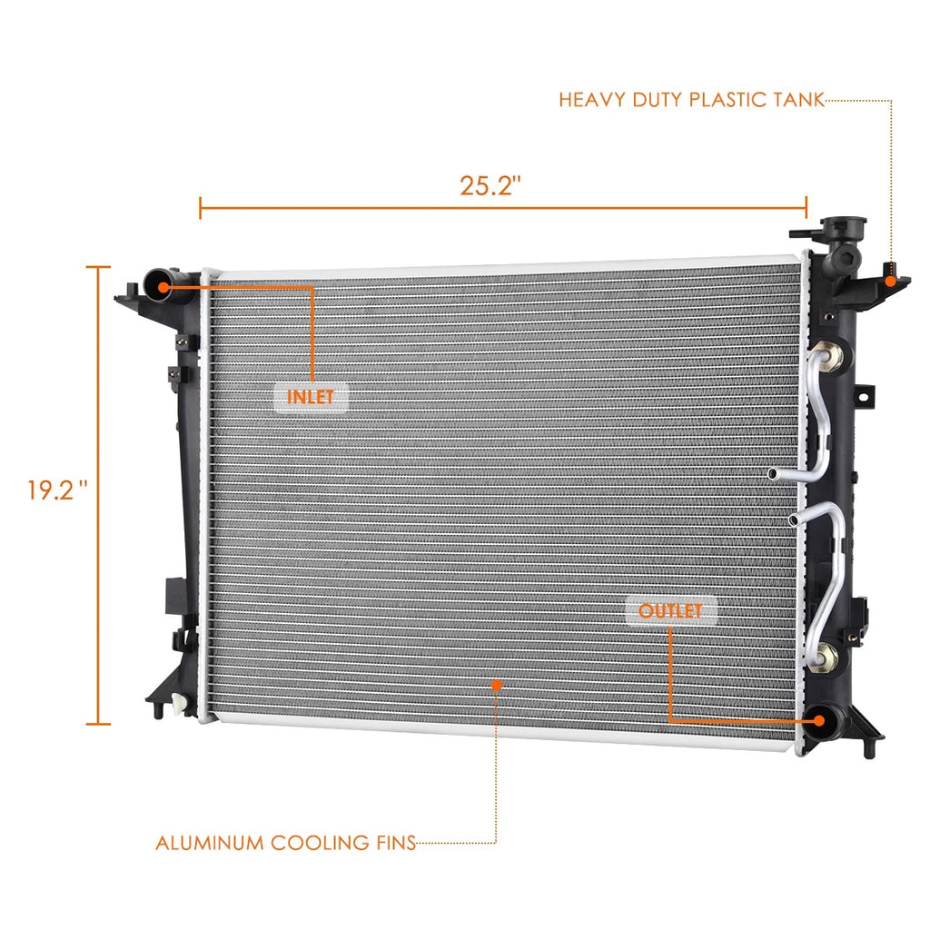 Aluminum Cooling Radiator DPI-13467 for Genesis Coupe 3.8L (2013–2016)