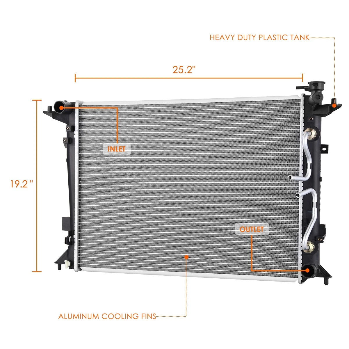 Aluminum Cooling Radiator DPI-13467 for Genesis Coupe 3.8L (2013–2016)