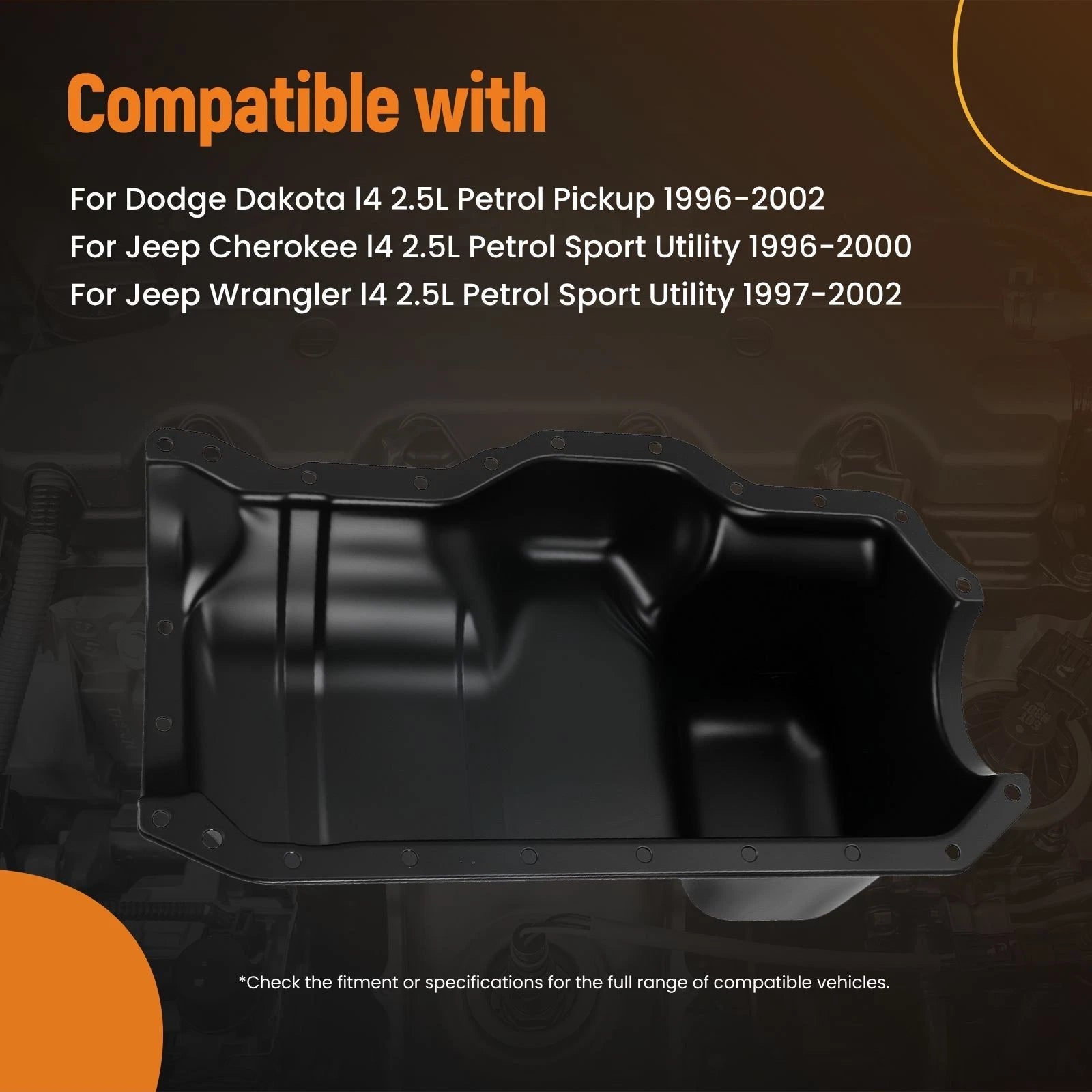 Oil Drain Pan for Dodge Dakota Jeep Wrangler Cherokee (1996–2002)
