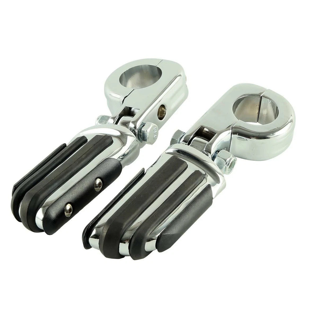 1 1/4" Chrome Highway Bar Footpegs Mount Clamps for Harley Yamaha