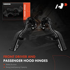 2X Silver Hood Hinges for Nissan Altima (2019–2023) Sedan