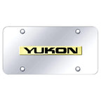 Gold Name on Chrome License Plate - Officially Licensed for GMC Yukon