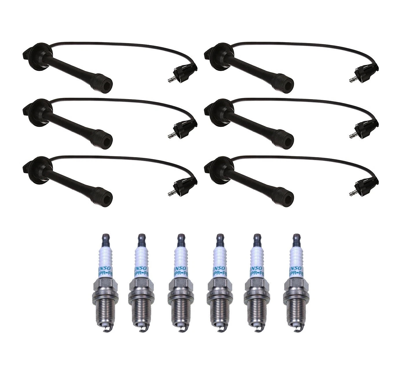 Denso Wire Set & 6 Iridium Spark Plugs for Toyota Lexus V6
