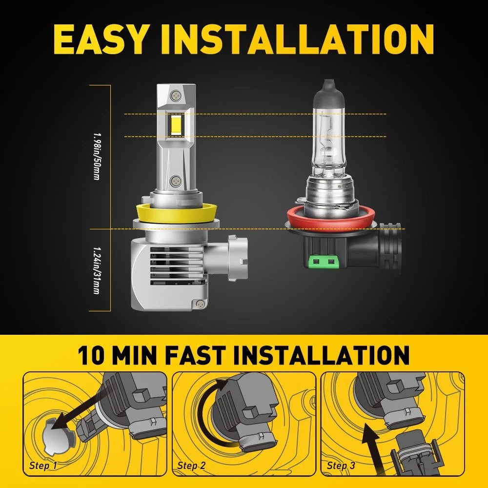 6X Combo 9005 9006 H11 LED Headlight & Fog Light Bulbs for