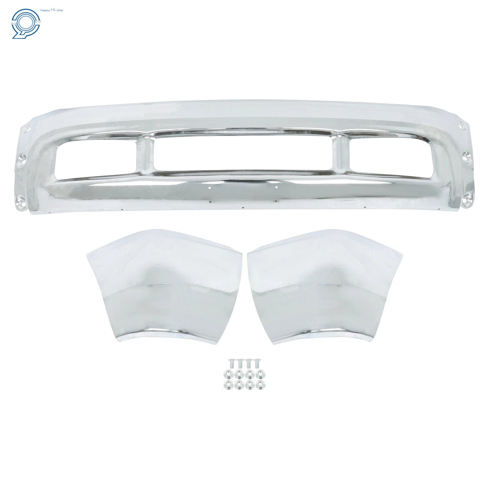 Steel Split Front Bumper Covers for Ford F-250 F-350 Super Duty (1999–2004) Chrome