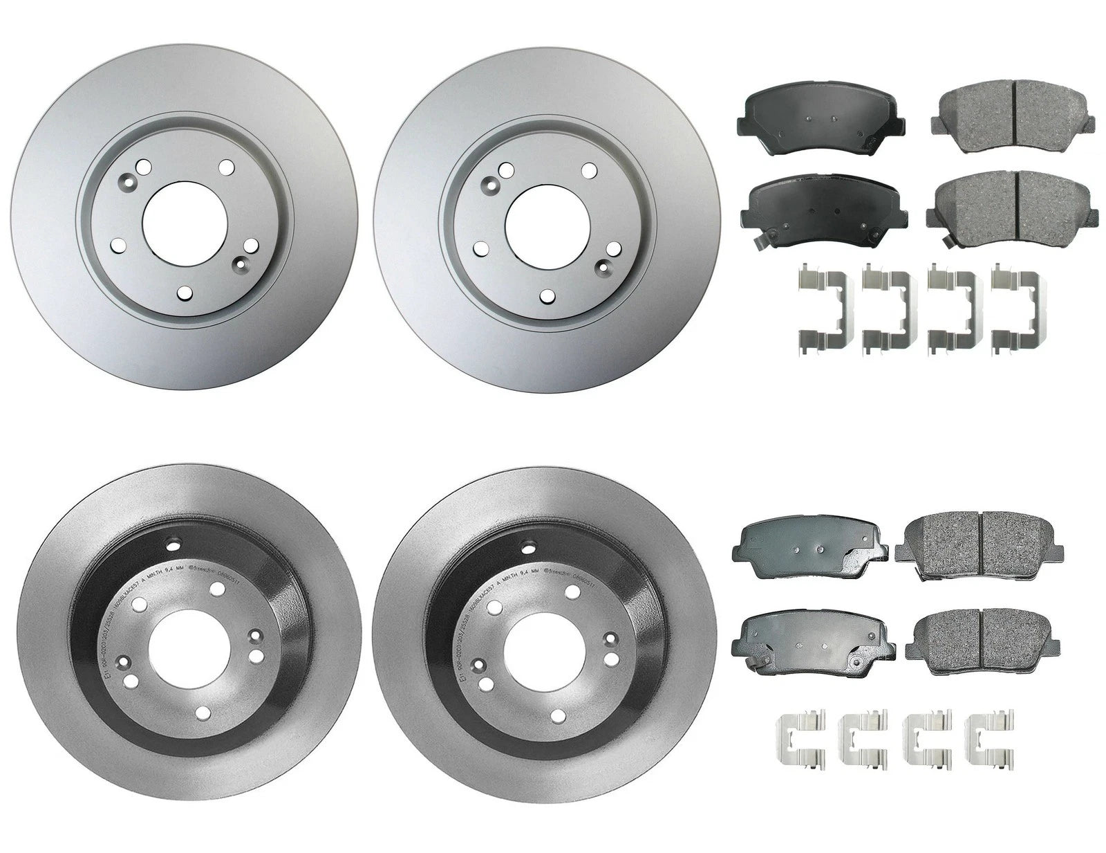 Brake Kit with ProAct Ceramic Pads & Rotors for Santa Fe, Sorento