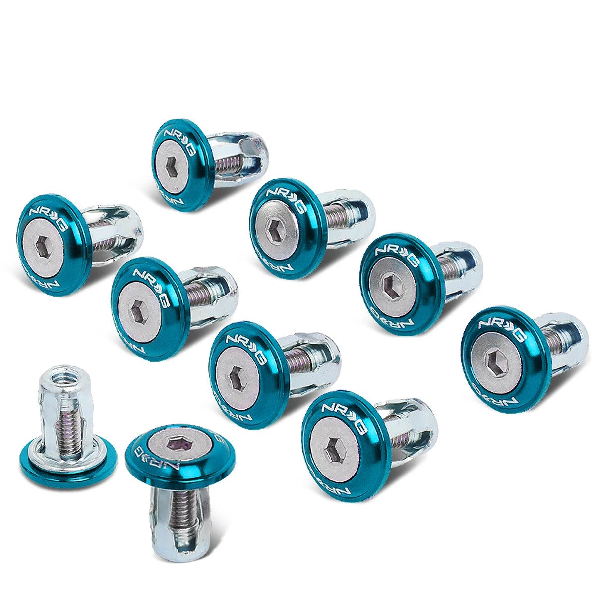 10-Piece Fender Washer Dress Up Kit for NRG Innovations (FW-100BL)