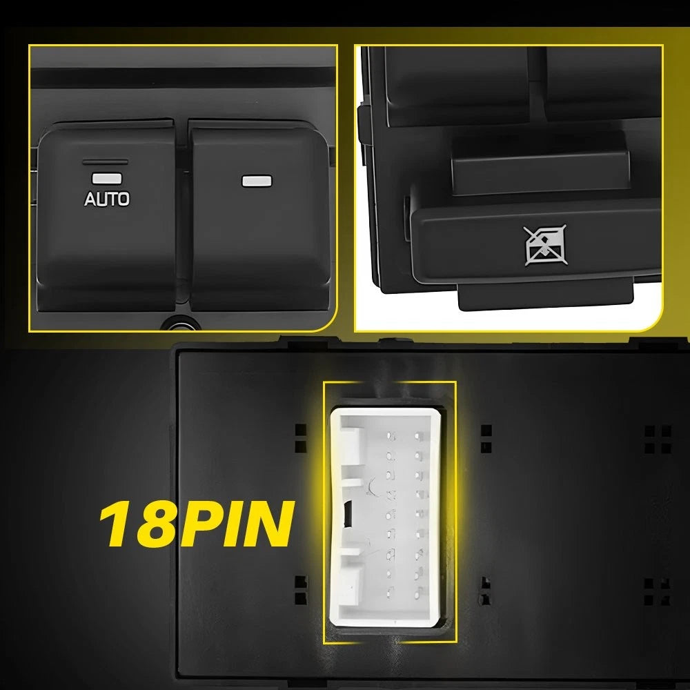 Left Master Power Window Control Switch for Hyundai Sonata (2015–2019)