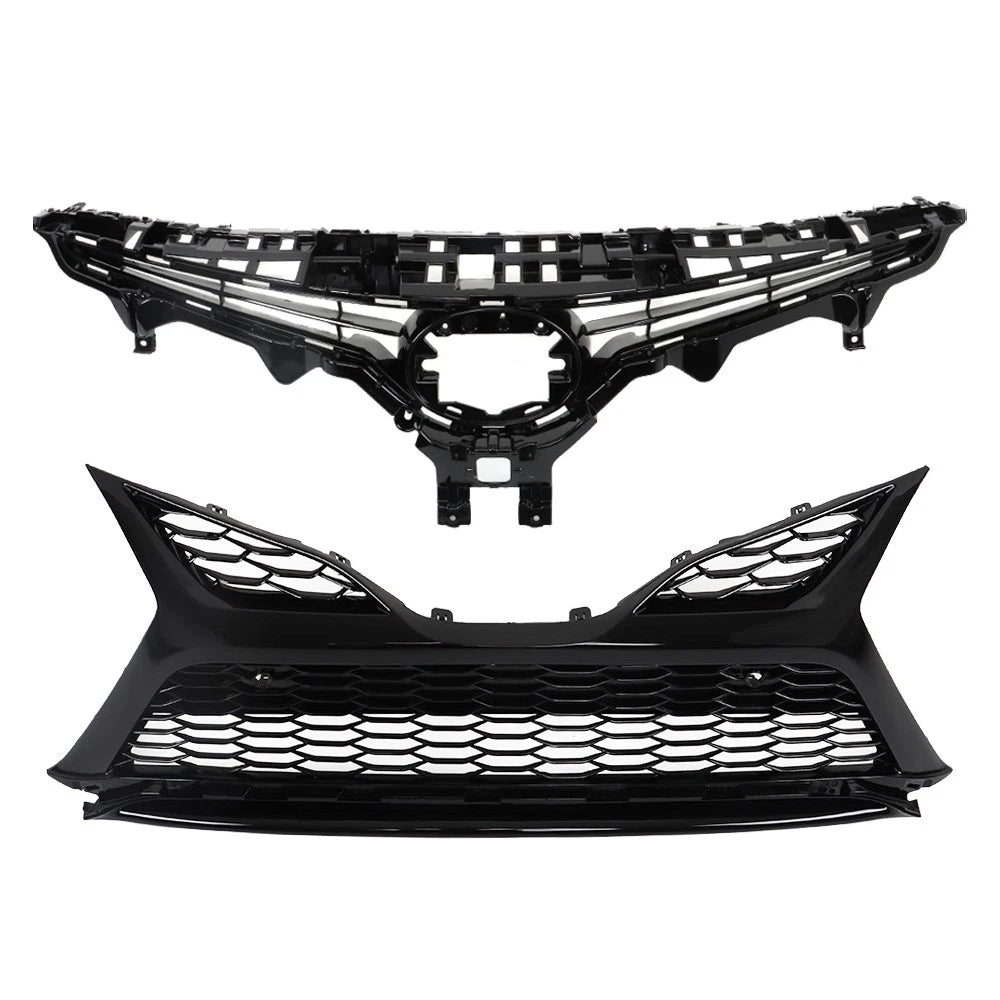 Gloss Black Front Upper Lower Bumper Grille for Toyota Camry (2021–2022)