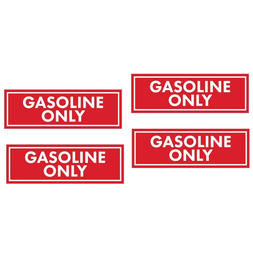 Set of 4 Gasoline Fuel Only Stickers for Boat Fuel Containers