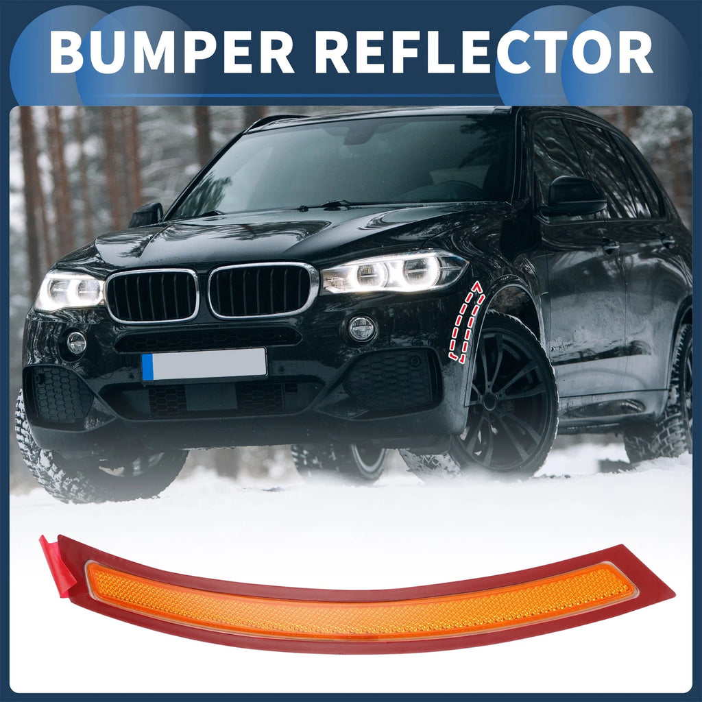 Bumper Reflector No.63147290093 for BMW X5 (2014–2018) 1Pc Red Yellow Front Left