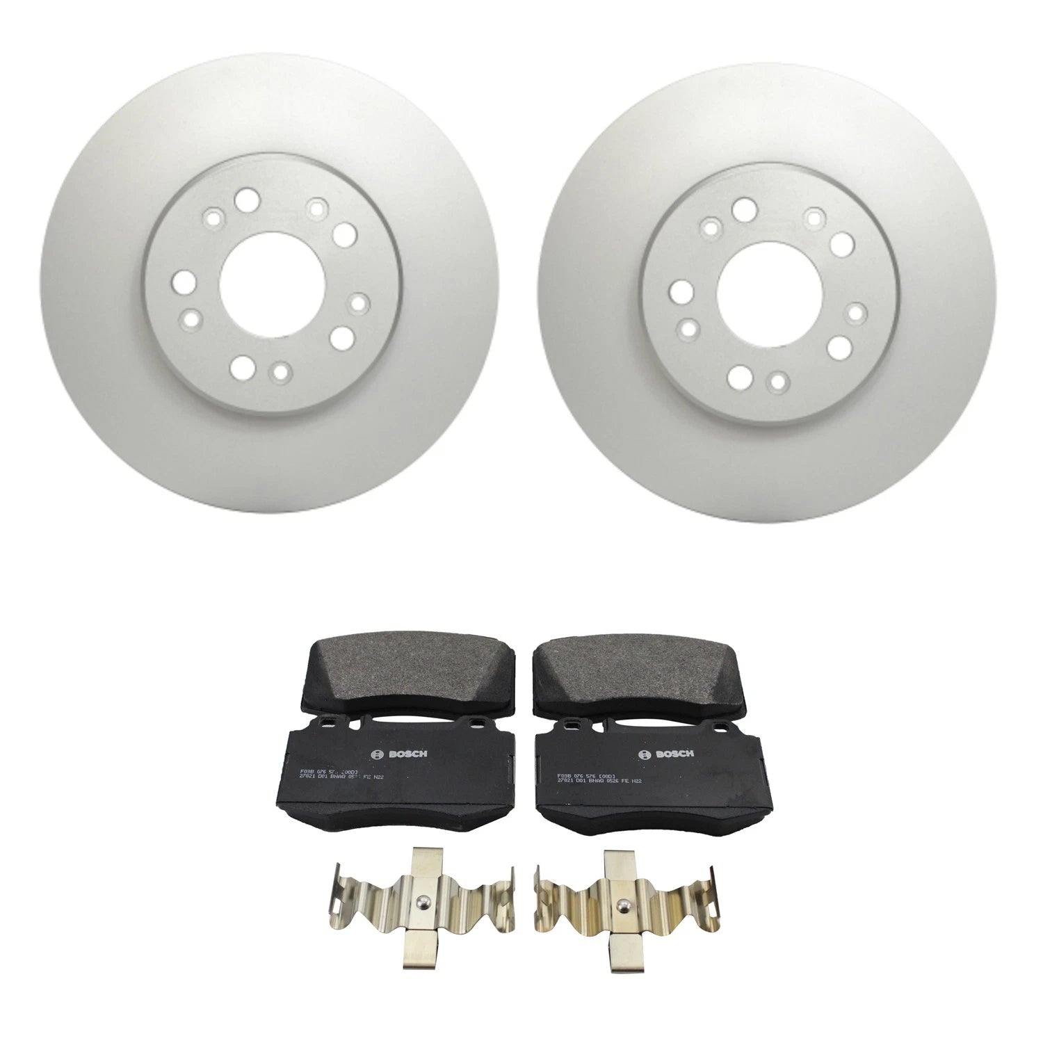 Hella Front Rotor & Bosch QuietCast Brake Pad Kit for Mercedes CL500 (1992–1999)