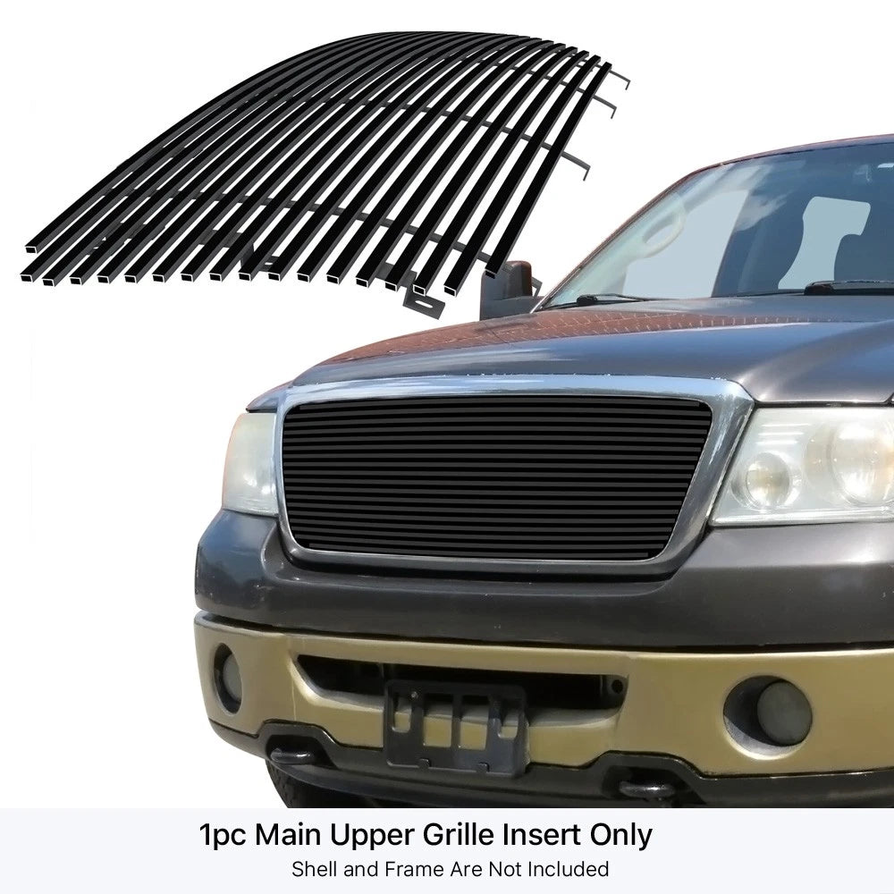 Stainless Steel Black Billet Grille Insert for Ford F-150 (2004-2008)